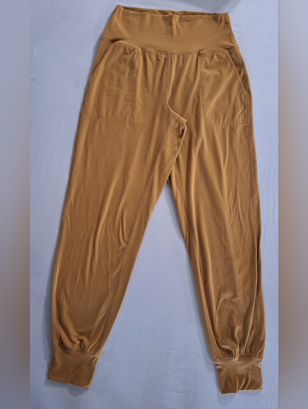 Colorfulkoala High Waisted Joggers Size M Mustard Yellow Camel Tan Lounge Pants